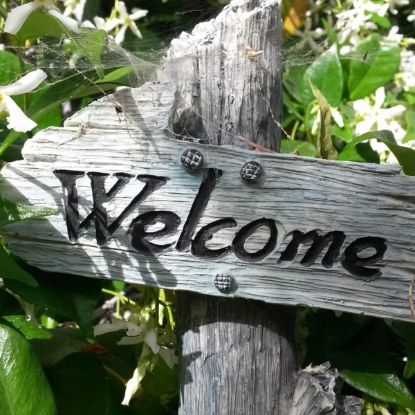 A welcome sign